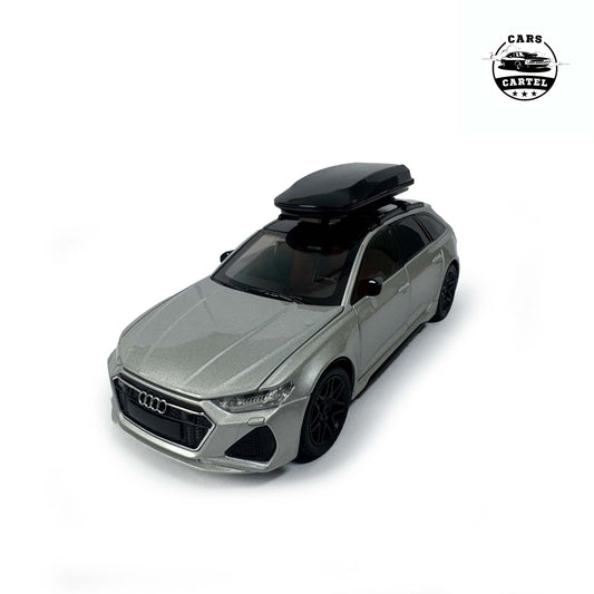 Audi RS6 1:24 Premium Diecast Model Car – Openable Doors, LED Lights & Roof Carrier | Collectible Scale Model