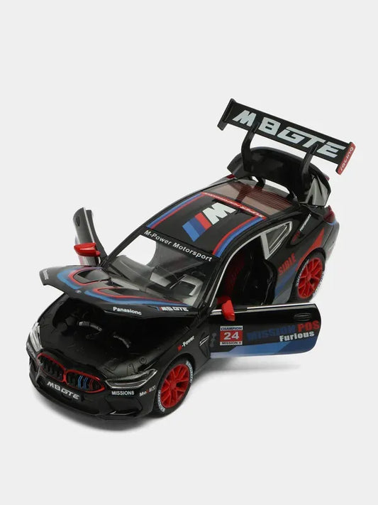 BMW M8 GTE Racing Diecast Car – 1:32 Scale (Black/Red)