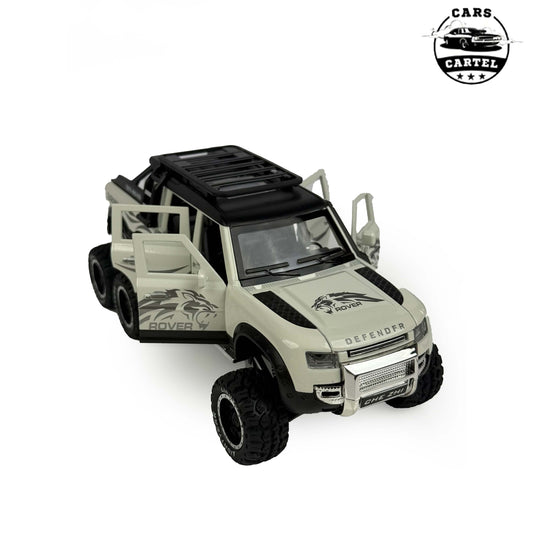 Land Rover Defender 6x6 Diecast Model 1:24 Scale – Premium Collectible with Openable Doors & Lighting