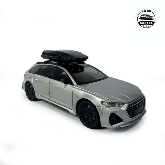 Audi RS6 1:24 Premium Diecast Model Car – Openable Doors, LED Lights & Roof Carrier | Collectible Scale Model