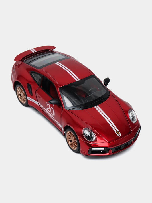 Porsche 911 Turbo S – Red 20th Anniversary Die-Cast Model 1:64 Scale